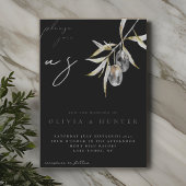 Elegante Waterverf Olive Branch bruiloft uitnodigi