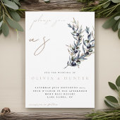 Elegante Waterverf Olive Branch bruiloft uitnodigi