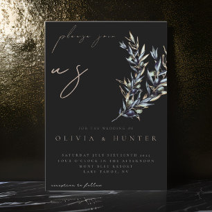 Elegante Waterverf Olive Branch bruiloft uitnodigi