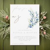 Elegante Waterverf Olive Branch bruiloft uitnodigi