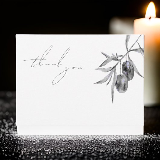 Elegante Waterverf Olive Branch Memorial Bedankt Notitiekaartje