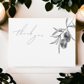 Elegante Waterverf Olive Branch Memorial Bedankt Notitiekaartje