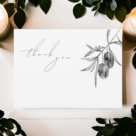 Elegante Waterverf Olive Branch Memorial Bedankt Notitiekaartje