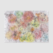 Elegante Waterverf Ombre en Ink Floral Doodle Tissuepapier (Voorkant)