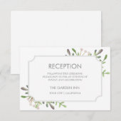 Elegante waterverf ontvangstkaart informatiekaartje (Voorkant / Achterkant)