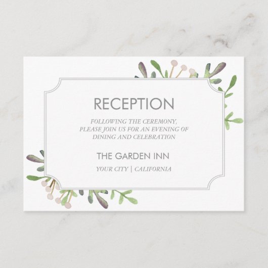 Elegante waterverf ontvangstkaart informatiekaartje (Voorkant)