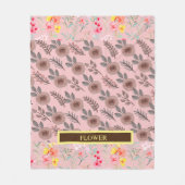 Elegante waterverf op maat bloem fleece deken (Voorkant)