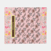 Elegante waterverf op maat bloem fleece deken (Voorkant (Horizontaal))