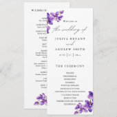 Elegante waterverf Orchidee huwelijksprogramma kaa (Voorkant / Achterkant)