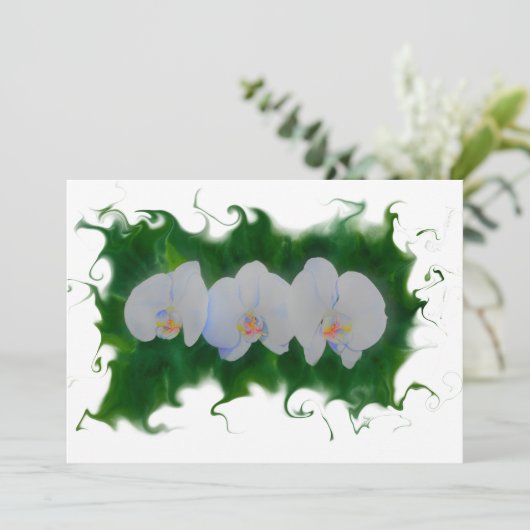 Elegante waterverf orchidee schilderij (Staand voorkant)