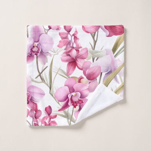 Elegante Waterverf Orchideeën Washandje (Wasdoekje)