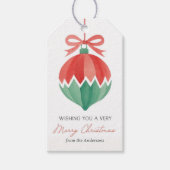Elegante Waterverf  Ornament Kerst Cadeaulabel (Voorkant)