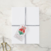Elegante Waterverf  Ornament Kerst Cadeaulabel (Met Touw)
