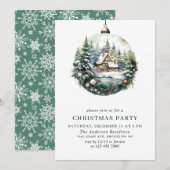 Elegante Waterverf Ornament Kerstfeest Kaart (Voorkant / Achterkant)