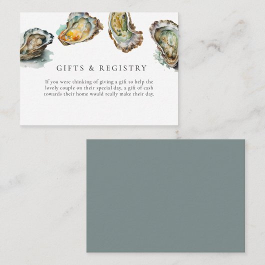 Elegante Waterverf Oyster gebraden geschenken Informatiekaartje (Voorkant / Achterkant)
