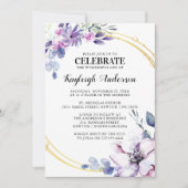 Elegante Waterverf Paarse bloem Memorial Kaart (Voorkant)