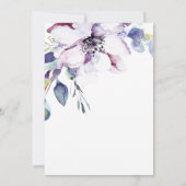 Elegante Waterverf Paarse bloem Memorial Kaart (Achterkant)