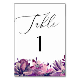 Elegante waterverf paarse bloem schrift huwelijks- kaart
