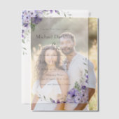 Elegante waterverf paarse bloemenbruiloft vellum uitnodigingen (Offset (Koppel))