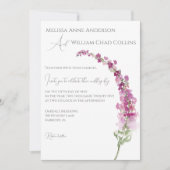 Elegante Waterverf Paarse Delphinium Bloemen Kaart (Voorkant)