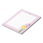 Elegante Waterverf Paarse gele krokus bloemig Notitieblok (Linkerzijde)