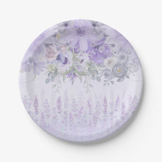 Elegante Waterverf Paarse Lavendel Kleur Papieren Bordje