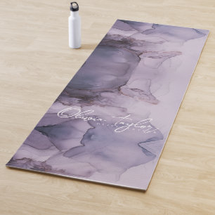 Elegante waterverf paarse naam yogamat