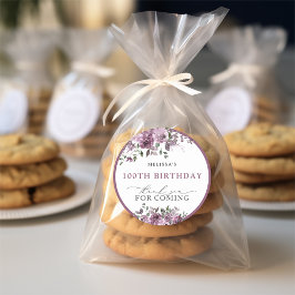 Elegante Waterverf Paarse Rozen elke leeftijd Verj Ronde Sticker