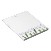 Elegante Waterverf Paarse tulp bloeit bloemig Notitieblok (Schuin)