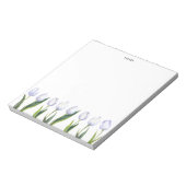 Elegante Waterverf Paarse tulp bloeit bloemig Notitieblok (Linkerzijde)