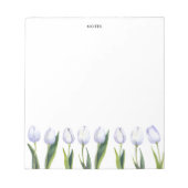 Elegante Waterverf Paarse tulp bloeit bloemig Notitieblok (Voorkant)