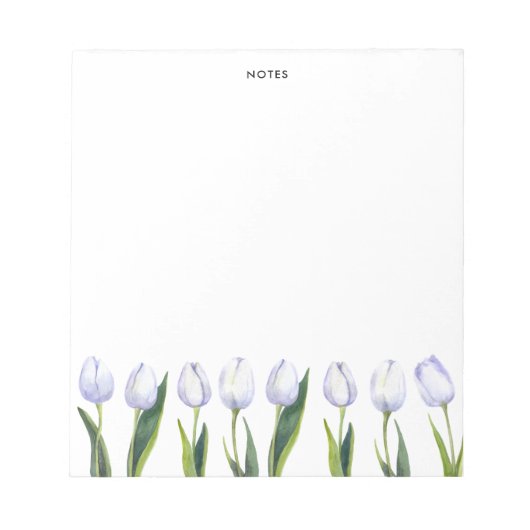 Elegante Waterverf Paarse tulp bloeit bloemig Notitieblok (Voorkant)