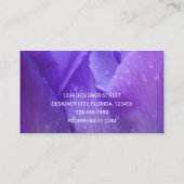Elegante Waterverf Paarse tulp Visitekaartje (Achterkant)