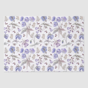 Elegante Waterverf Paarse Violet Wilde Bloemen Fee Tissuepapier