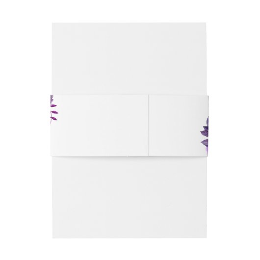 Elegante waterverf paarse violette bloemenbruiloft uitnodigingen wikkel (Achterkant Voorbeeld)