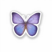 Elegante Waterverf Paarse Vlinder Sticker (Voorkant)