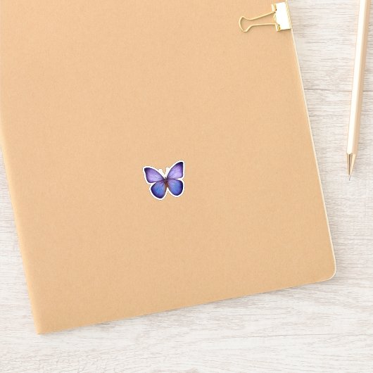 Elegante Waterverf Paarse Vlinder Sticker (Notitieboek)