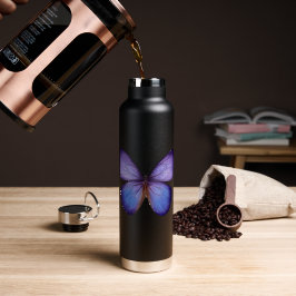 Elegante Waterverf Paarse Vlinder Waterfles
