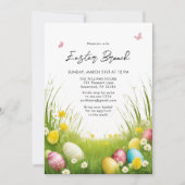 Elegante Waterverf Paasbrunch Kaart (Voorkant)