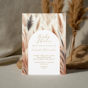 Elegante Waterverf Pampas Grass Baby shower Kaart