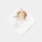 Elegante Waterverf Pampas Grass Trouwpapier Servet (Hoek)