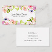 Elegante Waterverf Pansies Kleurrijk Vrouwelijk Visitekaartje (Voorkant / Achterkant)