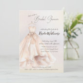 Elegante waterverf parel witte jurk vrijgezellenfe kaart (Staand voorkant)