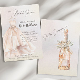 Elegante waterverf parel witte jurk vrijgezellenfe kaart