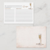 Elegante Waterverf Parels en Prosecco Bridal Show Informatiekaartje (Voorkant / Achterkant)