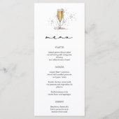 Elegante Waterverf Parels & Prosecco Vrijgezellenf Menu (Voorkant)