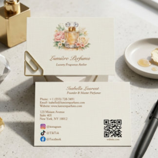Elegante Waterverf Parfum QR Code Sociale Media Visitekaartje