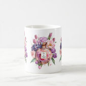 Elegante Waterverf parfumflesje met bloemetjes mok (Center)