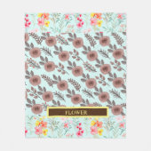 Elegante Waterverf Pas Bloem aan Fleece Deken (Voorkant)