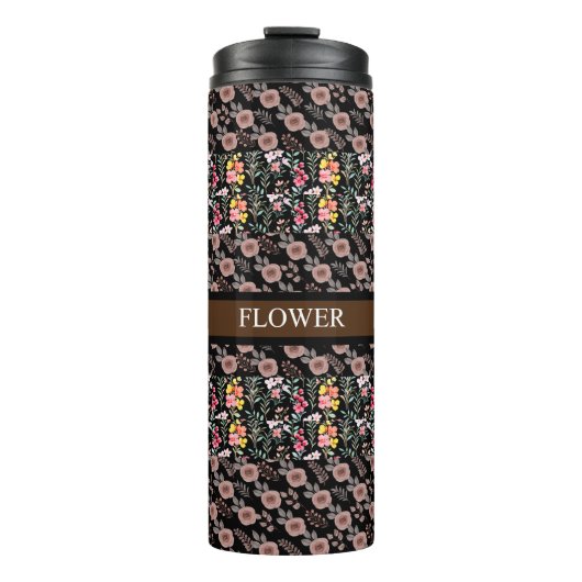 Elegante Waterverf Pas Bloem aan Thermosbeker (Voorkant)